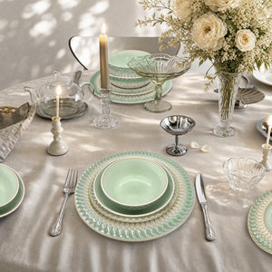 Modern Embossed Porcelain Dinnerware Set Stoneware Plates and Bowls