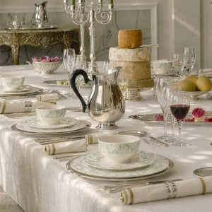 12 Pieces Floral Embossed Porcelain Bone China Dinnerware Set