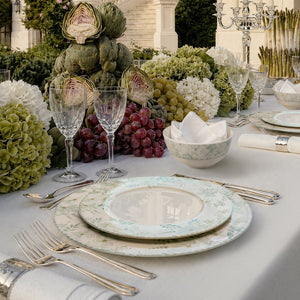 12 Pieces Floral Embossed Porcelain Bone China Dinnerware Set