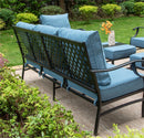 7-Seater Patio Metal Diamond Sofa with Ottomans