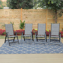 PHI VILLA Patio Folding Adjustable Aluminum & Textilene Dining Chairs