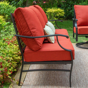 5-Seater Patio Metal Diamond Sofa Set with Coffee Table