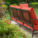 9-Seater Patio Metal Diamond Sofa Set with Ottomans