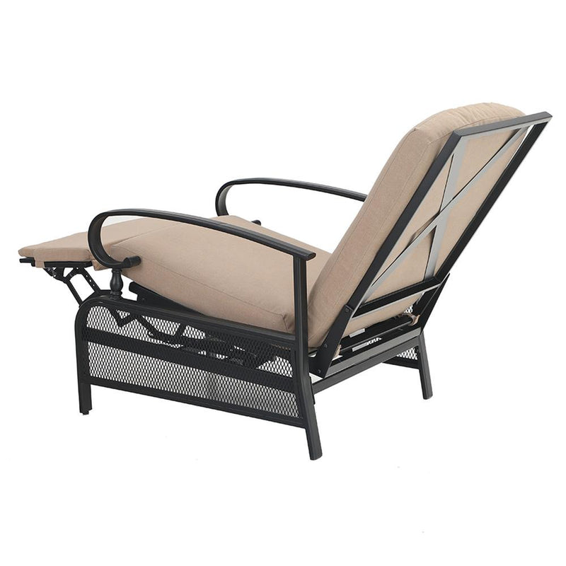 PHI VILLA Patio Lounge Chair Adjustable Metal Relaxing Recliner