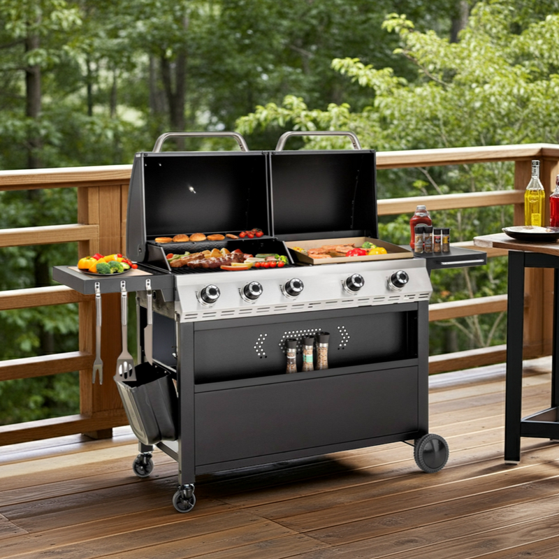 Gas Grill and Griddle Combo Large-size for Outdoor-Captiva Designs