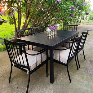 Linea 7 / 9-Pcs Dining Set with Adjustable Table