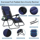 PHI VILLA Set of 2 Padded Zero Gravity Lounge Chair Folding Patio Recliner