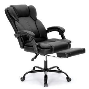 Ergonomic PU Leather Office Chair with Soft Upholstered Armrest