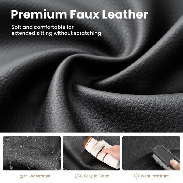 Ergonomic PU Leather Office Chair with Soft Upholstered Armrest