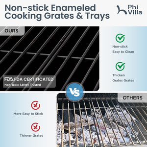 Outdoor Charcoal Grill Double-door with Liftable Charcoal Trays-Captiva Designs