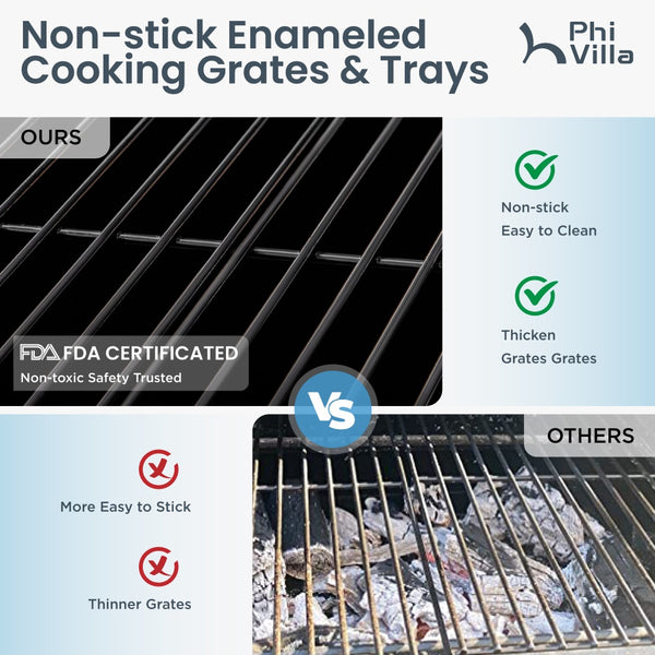 Outdoor Charcoal Grill Double-door with Liftable Charcoal Trays-Captiva Designs