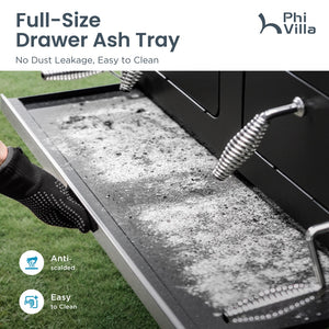 Outdoor Charcoal Grill Double-door with Liftable Charcoal Trays-Captiva Designs