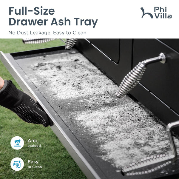 Outdoor Charcoal Grill Double-door with Liftable Charcoal Trays-Captiva Designs