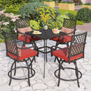 Outdoor Bohemian Swivel Bar Stools Set for Garden, Bar-PHI VILLA