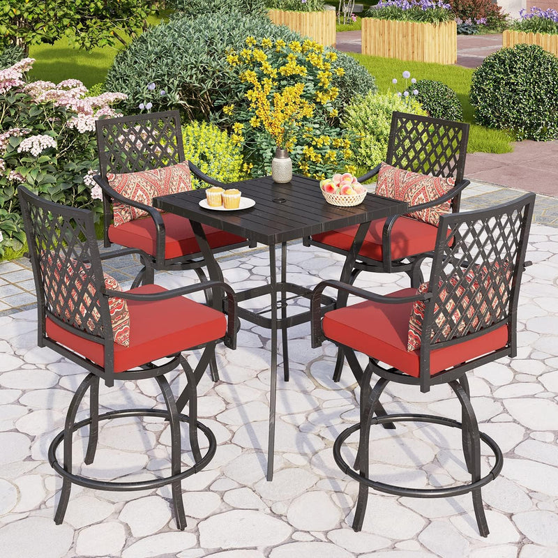 Outdoor Bohemian Swivel Bar Stools Set for Garden, Bar PHI VILLA