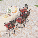 Outdoor Bohemian Swivel Bar Stools Set for Garden, Bar-PHI VILLA