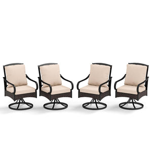 Coco Rattan Swivel Dining Chairs for Graden, Balcony PHI VILLA