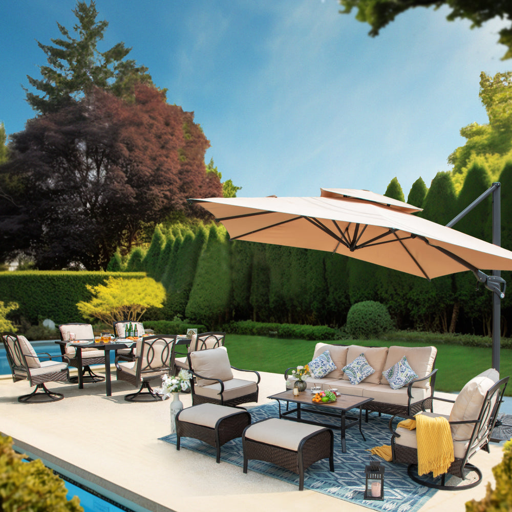 PHI-VILLA-13-Person-Outdoor-Patio-Furniture-Combination-Set-With-Rattan-Sofa-Set-Dining-Set-and-Square-Umbrella