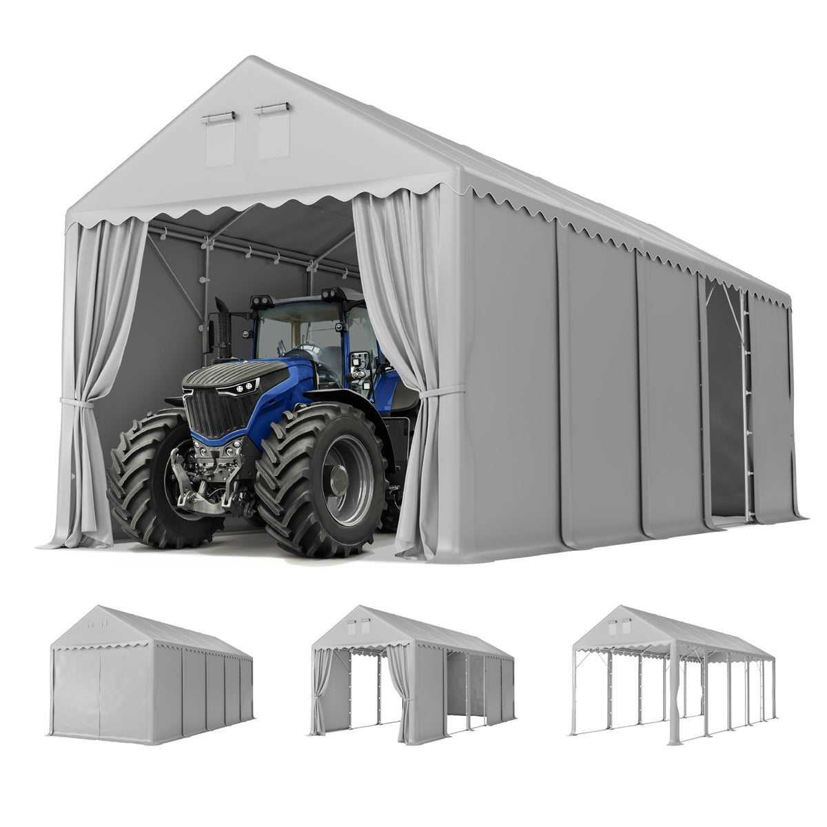 13x32ft PE Carport and Storage Shed