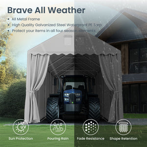 13x32ft PE Carport and Storage Shed