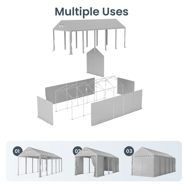 13x32ft PE Carport and Storage Shed
