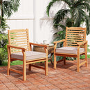 PHI VILLA 2 Pieces Acacia Wood Patio Dining Chairs with Cushions
