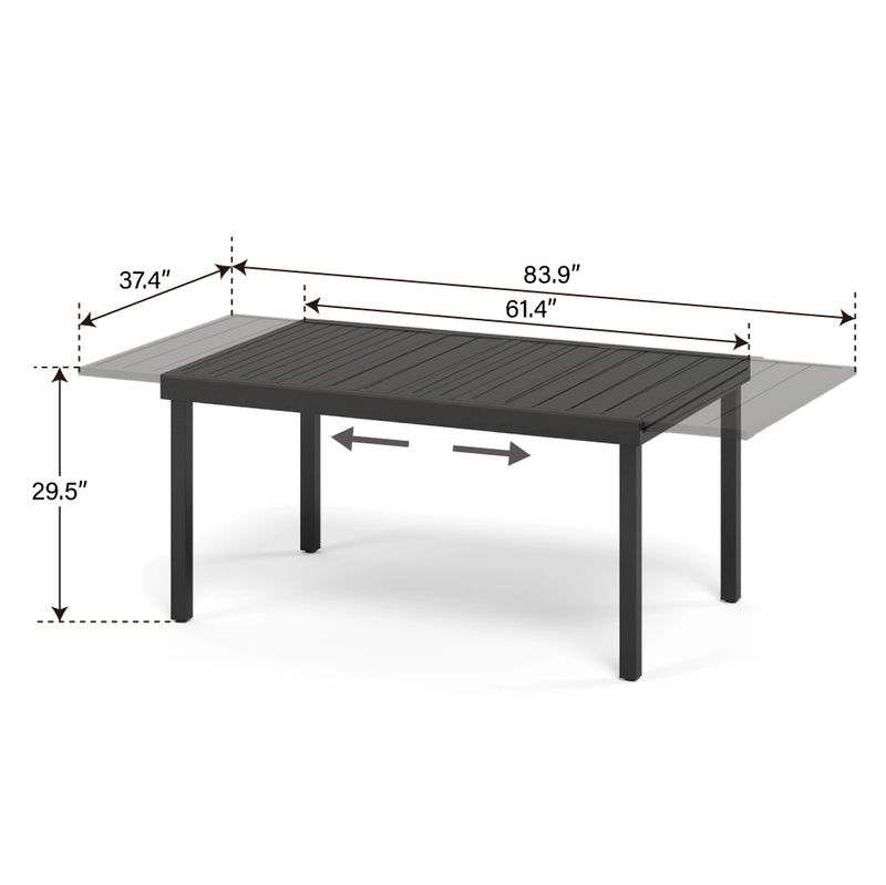 6-8 Person Extenable Outdoor Dining Table PHI VILLA