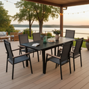 Outdoor dining set for deck with expandable table