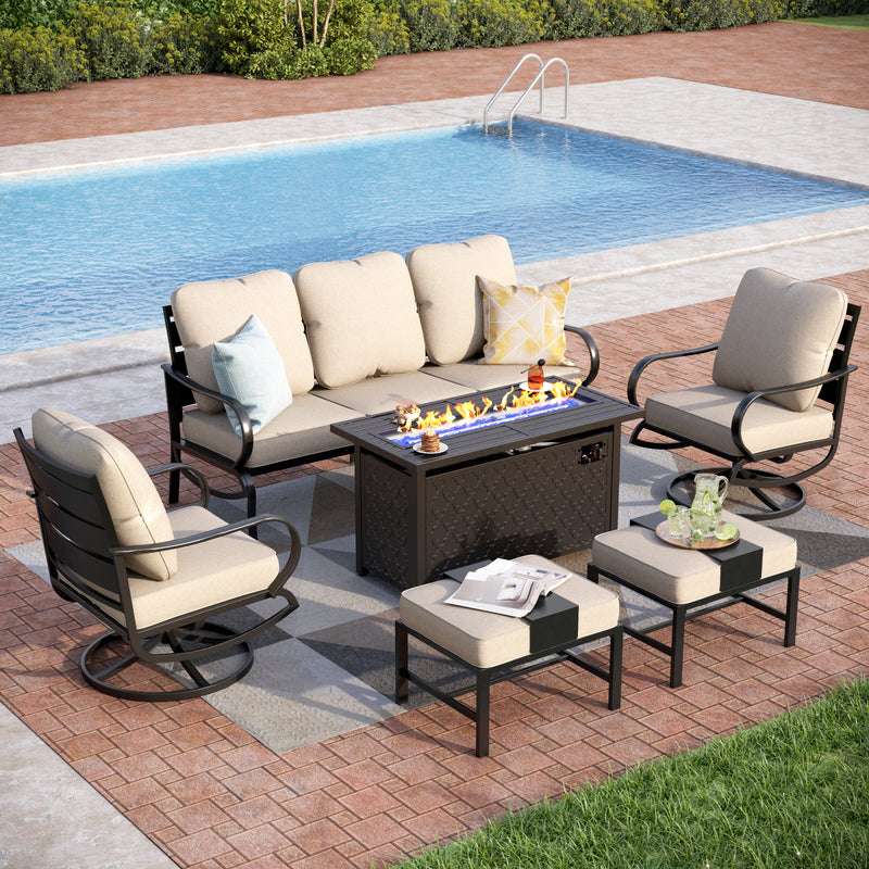 PHI-VILLA-7-Seat-Patio-Steel-Conversation-Sofa-Sets-With-Leather-Grain-Fire-Pit-Table-s