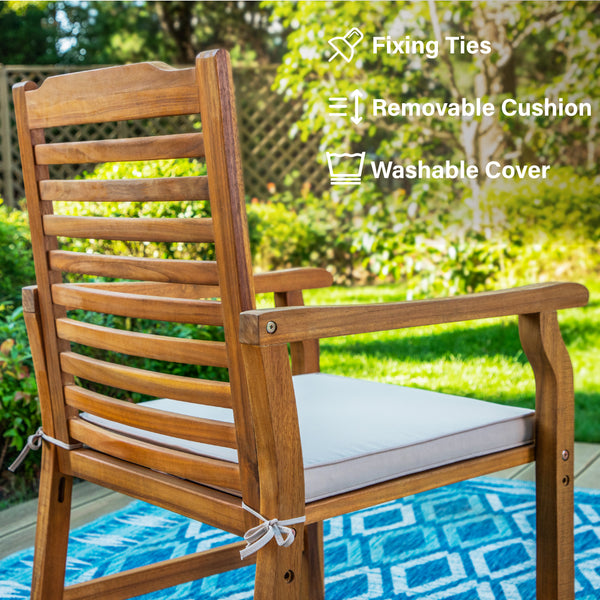 7/9-Pcs Wooden Outdoor Dining Set with Expandable Table for Garden
