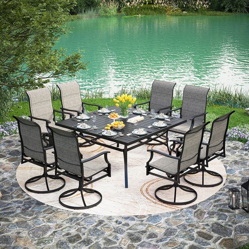 Capacious 9-Piece Patio Dining Set for Backyard Family Reunion PHI VILLA