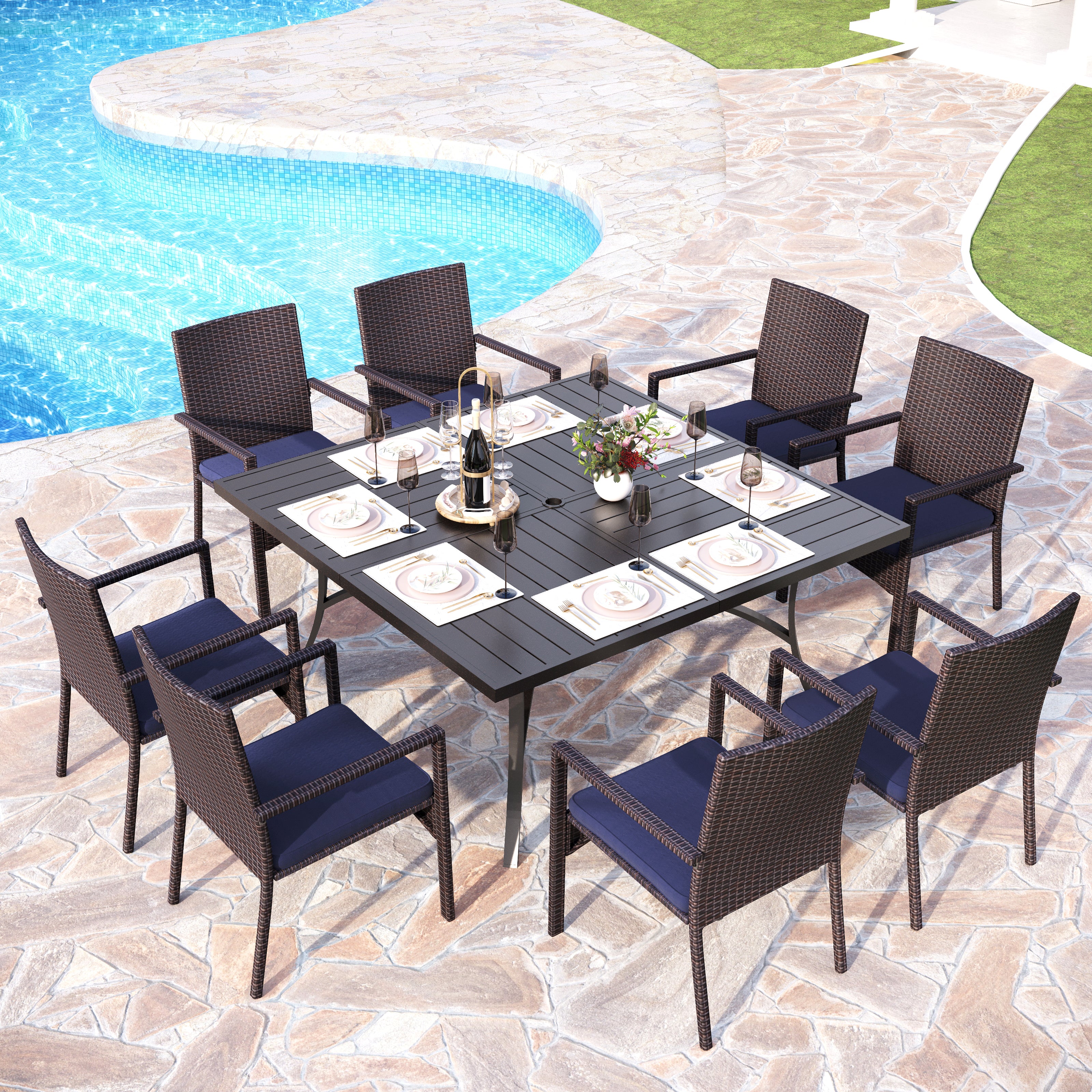 PHI VILLA Patio Dining Set - Thumbnail 3