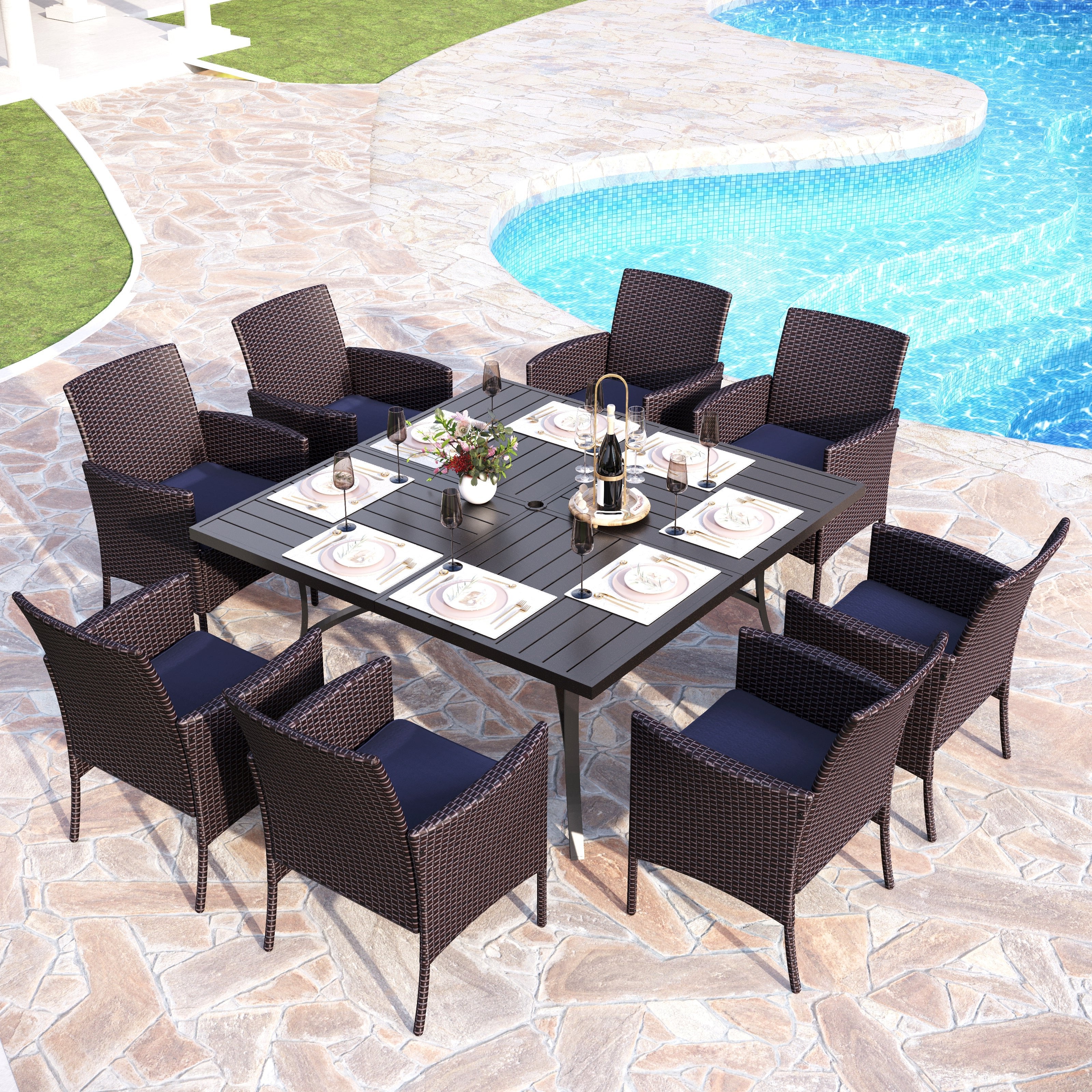 PHI VILLA Patio Dining Set - Thumbnail 2