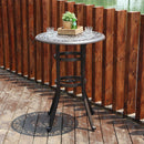 PHI VILLA Cast Aluminum Outdoor Pub Height Bar Table