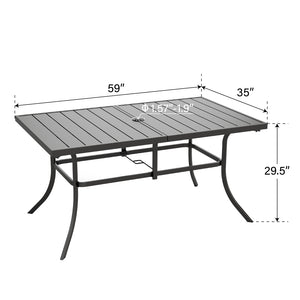 Modern 7-Piece Patio Dining Set with Highback Padded Swivel Chairs for Backyard