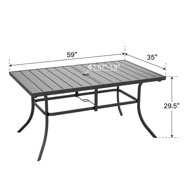 Modern 7-Piece Patio Dining Set with Highback Padded Swivel Chairs for Backyard