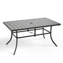 PHI VILLA Panel Steel Rectangle Outdoor Patio Dining Table
