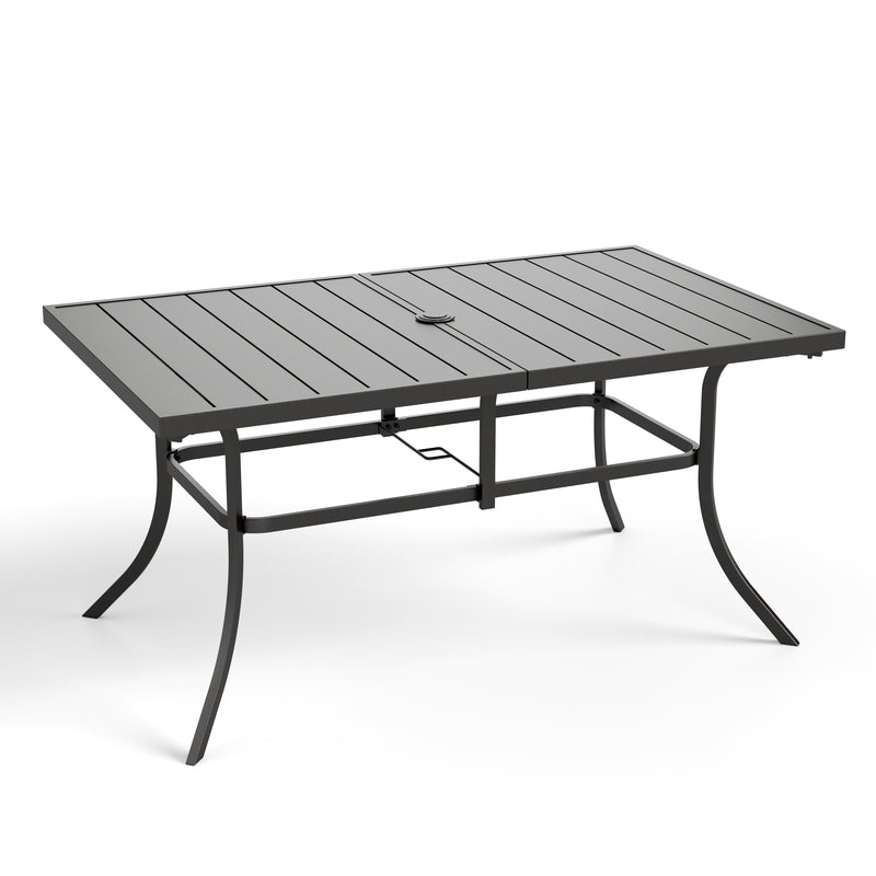 PHI VILLA Panel Steel Rectangle Outdoor Patio Dining Table