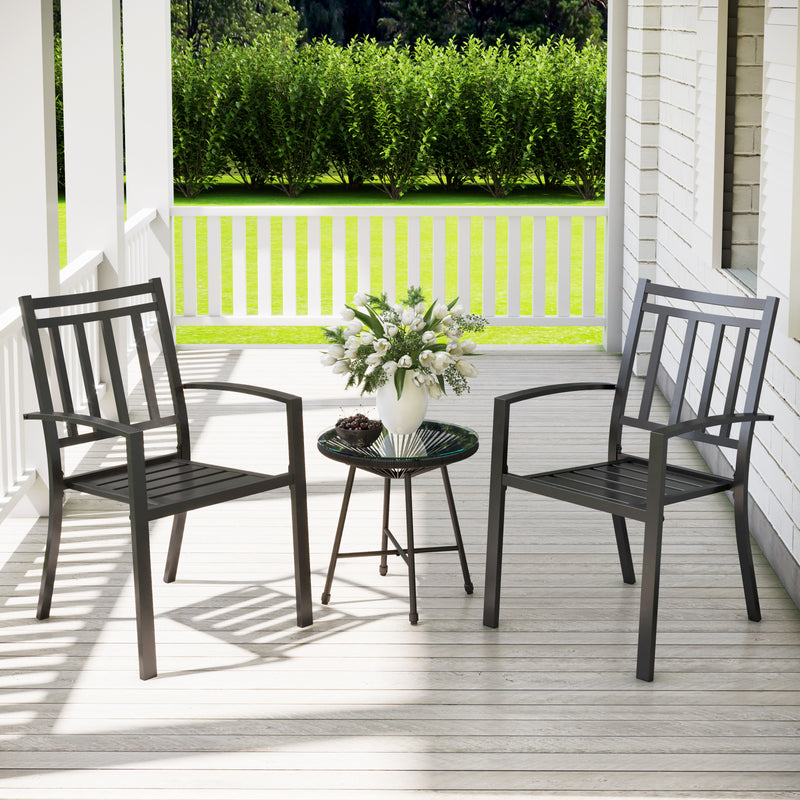 Patio Stackable Dining Chairs for Deck,Backyard PHI VILLA