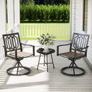 PHI VILLA Patio Outdoor Swivel Steel Dining Chair