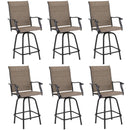 Outdoor Textilene All-Weather Swivel Bar Stools With Arms PHI VILLA