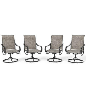 Swivel 2/4-Piece Patio Dining Chair for Porch,Deck,Backyard with Black Frame, PHI VILLA 4PCS