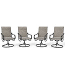 Swivel 2/4-Piece Patio Dining Chair for Porch,Deck,Backyard with Black Frame, PHI VILLA 4PCS