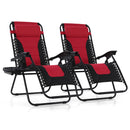 PHI VILLA Set of 2 Padded Zero Gravity Lounge Chair Folding Patio Recliner