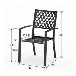 PHI VILLA 18-Piece Set with 6-Seat Dining Set and 7-Seat Steel Conversation Sofa Set and 3-Piece Padded Conversation Set