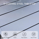 Phi Villa 7-Piece Patio Dining Set 6 Bullseye Pattern Chairs & Steel Rectangle Table