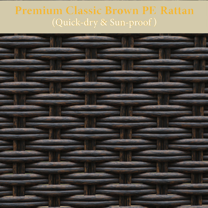 PHI VILLA Rattan Metal Patio Dining Chairs
