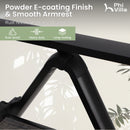 PHI VILLA Patio Folding Adjustable Aluminum & Textilene Dining Chairs