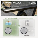 PHI VILLA Patio Folding Adjustable Aluminum & Textilene Dining Chairs