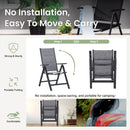 PHI VILLA Patio Folding Adjustable Aluminum & Textilene Dining Chairs